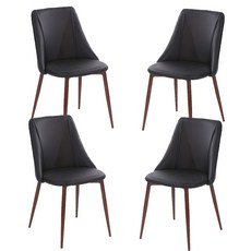 LOUI Chair 4P 카페 가죽 식탁의자 3colors, 블랙(4개), 4개