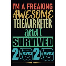 멋진 텔레마케터 I Survived 2020: 동료들을 위한 웃긴 검역 화장지 선물 노트 감사 생일 등., 단일옵션