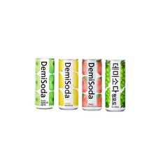 데미소다 4종 20캔 애플 피치 레몬 청포도 혼합 250ml, 1세트