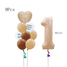 생일 파티 베이비 샤워 장식 용품 컬러 1 세 라텍스 알루미늄 호일 풍선 조합 세트, 기타, C, 1개