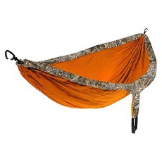 ENO Eagles Nest Outfitters DoubleNest Camo Lightweight Camping Hammock 1 to 2 Person, Realtree Edge: Orange