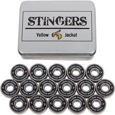 [미국] 1314349 Yellow Jacket Premium Inline Skate Bearings Roller Skate Bearings 608 ABEC (Pack of, Stingers - ABEC 11