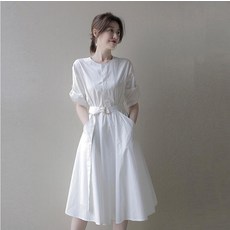 로로희 여름 데일리 차르르 맥시 소매 퍼프 롱 셔랑 링클 편한 캐주얼 플리츠 캉캉 벨트 반팔원피스