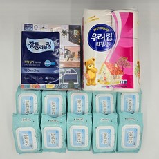 잘풀리는집 갑티슈 우리집 두루마리 화장지 휴지 샤인물티슈 클린 세트, 1개