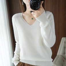 [BINIWU]보풀이 피지 않는 브이넥 루즈핏 니트 어디에나 잘 어울리는 얇은 니트 톱