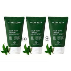 [사라팜] 1+1+1 녹차생잎 저자극 스크럽 폼 클렌저, 3개, 100ml