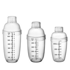 PC 투명 눈금 칵테일 쉐이커 바용품 믹싱틴, 쉐이커 300ml, 1개