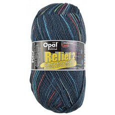 털실 Opal-오팔-부조 2 Marine 9663. 네이비계 멀티 컬러(B), 단일상품
