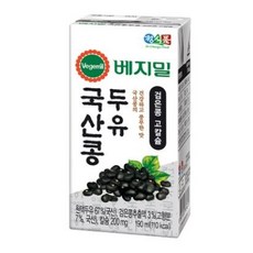 베지밀 국산콩 두유 검은콩 고칼슘, 24개, 190ml