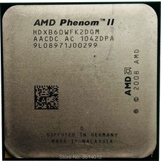 CPU AMD Phenom II X2 B60 3.5 GHz 중고 듀얼 코어 CPU 프로세서 HDXB60WFK2DGM 소켓 AM3, 한개옵션0