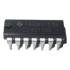 텍사스 인스트루먼트 CD4011BE ICS 및 반도체 쿼드 2 입력 NAND 게이트 14핀 CMOS 4엘리먼트 플라스틱 딥 튜브 19.3mm L x 6.35mm W 4.57mm, 1개