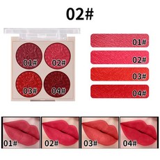 립팔레트 MISS ROSE 보습 고색소 립 팔레트 4 색 글로스 화장품 립스틱 파워하우스, [02] 02, 1개