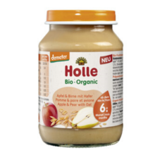 홀레 Holle 과일 이유식 귀리를 곁들인 사과&배 6개월 (병), 1개