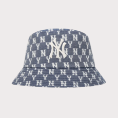 MLB 모노그램 블루 자카드 버킷햇 NY (NAVY)