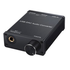 USB DAC 오디오 컨버터 어댑터 헤드폰 앰프 포함 USB-동축 S/PDIF 디지털-아날로그 6.35mm 사운드 카드, 01 Black, 1개