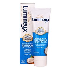 Lumineux Oral Essentials 치아 미백 치약 | 무독성 인증 | 감도 없음 | 불소 없음 | 7 일만에 치아가 하얗게 | 인공 향료 없음 색상 SLS 없음 치과 의사 공, 단일