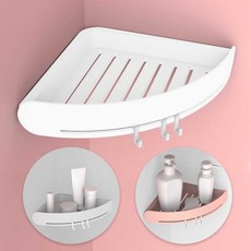 도매짱 간편설치 코너선반 욕실 선반 주방 화장실 부엌 수납 정리 벽부착 모서리 정리대 틈새 수납장 (domejjang), 그린, 1개