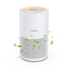  YOMA 가정용 공기 청정기 냄새 연기 휴대용 소형 공기 청정기 3가지 속도 타이머 조용한 360° 흡기 공기 청정기 침실 가정 사무실 거실용 