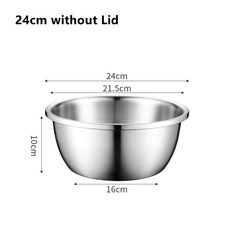 스테스 뚜껑 샐러드 그릇 방지 주방 요리 음식 수프 베이킹 계란, 9.24cm without lid