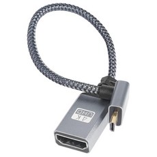 마이크로 HDMI 호환 어댑터 케이블 직각 컨버터 나일론 편조 카메라 HDTV 모니터용 20cm, 5.Right, 1개