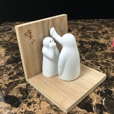 심쿵 벽치기 소금통 후추통 소금 후추 항아리 조미료 세라믹, 비동 고추 소금통 (목재 포함)ml