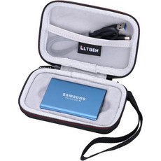 삼성 T5/T3/T1 휴대용 LTGEM 케이스 250GB 500GB 1TB 2TB SSD USB 3.1 외장 솔리드 스테이트 드라이브, 1.Black outer+gray inner