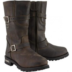 Milwaukee Leather 밀워키 가죽 남성용 클래식 디스트레스드 브라운 모터사이클 엔지니어 부츠 MBM906310