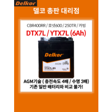 혼다 CB300R 배터리 밧데리 / 델코 AGM 밧데리 / 6Ah, 1개