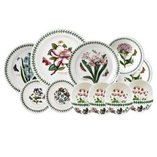 PORTmeIRION 波特玫琳恩 4人份植物圖案印花碗盤餐具組 B款 15入, 隨機發貨, 6種