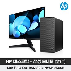 HP 데스크탑 미들PC M01-F4001KR+27인치 모니터 패키지 인텔 i3 14세대 CPU 8GB 256GB Win11 홈 / HP 데스크탑 모니터 패키지