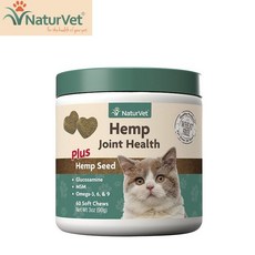 미국 NaturVet 관절건강 Hemp Joint Health Plus Hemp Seed Cat 60정, 1개