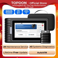 TOPDON Artidiag800 BT OBD2 전문 자동차 진단 도구 자동차 스캐너 모든 시스템 스캔 도구 평생 무료 업그레이드 ECU 차량 점검 진단 도구 스캐너, 영국