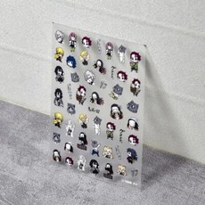 숏네일팁 원신 임팩트 치비 귀여운 감우 파이몬 샤오 네일 스티커 토미 조조의 기묘한 모험 악마 슬레이어, 1개