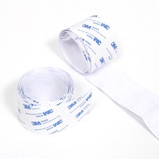 ZIO-BIZ 벨크로 찍찍이 테이프 길이1M 폭5cm (화이트) / 강력한 접착력 밀림방지 미끄럼방지 방충망 방풍비닐 커튼 가림막 침대시트 러그 담요 쿠션 발매트 고정, 2개