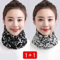 포근한 다용도 스카프 넥워머 목도리 목토시 넥토시 비니 2개 세트