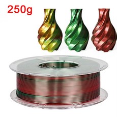 호환 삼색 필라멘트 실크 PLA 3D 프린터 플라스틱 재료 1.75mm 1kg 500g, 29 Gold GN Red 250g, 01 CHINA