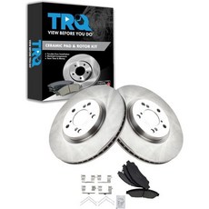 TRQ 전면 브레이크 패드 및 로터 키트 세라믹 2007-2013 아큐라 MDX 2014-2020 RLX 2010-2013 ZDX 2009-2015 혼다 파일럿 호환, BKA11953, 1개