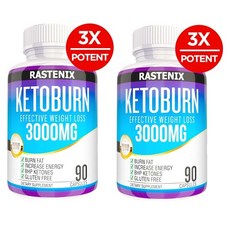 Rastenix Best Keto 체중관리 케토 번 다이어트 3000mg 90정, 2개