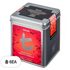 딜마 T시리즈 로즈 위드 프렌치 바닐라 허브차, 100g, 1개입, 6개