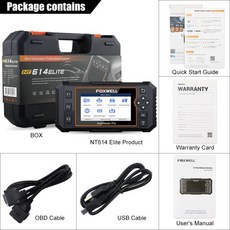 FOXWELL NT614 Elite OBD OBD2 스캐너 ABS SRS SRS 엔진 검사 EPB 엔진 오일 서비스 리셋 OBDII 자동차 스캐너 자동차 진단 도구, 중국 명사, 귀빈 서비스, 1) NT614 Elite