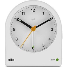 Braun 브라운 BC-22-W 클래식 탁상 무소음 알람 시계, 화이트 97 x 42 x 85.6mm