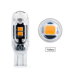 LED 전구 3030 5SMD 자동차 번호판 조명 계기 램프 웨지 라이트 자동차 주차 조명 턴 사이드 전구 화이트 레드 T10 W5W 12V, Yellow, 1 Piece, 1개
