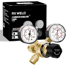 RX WELD 아르곤CO2 레귤레이터 게이지 가스 용접 MIG 및 TIG용 CGA580 입구 연결부, Argon Regulator, 1개 - 아르곤게이지