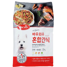 바우와우 혼합 강아지 간식 1.5kg+빠른배송 져키, 1팩, 닭고기맛