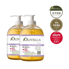 올리벨라 페이스 바디 리퀴드솝 바이올렛 천연 보습 유래 자연 올인원 워시 클렌저, 2개, 2개, 500ml