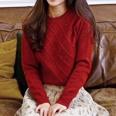 잼 여자 라운드넥 피셔맨 니트스웨터