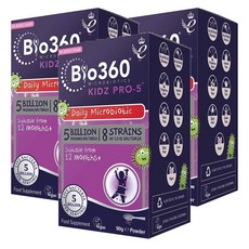 영국 네이처스 에이드 natures aid Bio360 어린이 프로5 50억 프로바이오틱스 파우더 유산균 90g, 3개