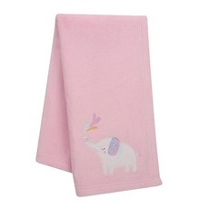 Bedtime Originals Elephant Dreams 아플리케 부드러운 플리스 아기 담요 - 핑크, Bedtime Originals Elephant Dre