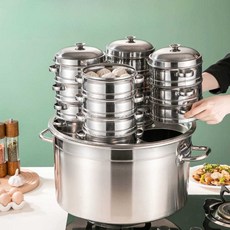 삶기 공기봉 가잿 사용가능 들통 솥 기계 젖병 국수, 냄비 45cm (4구랙+조리기4개+찜기6개), 1개