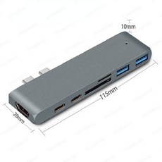 USB C 허브-4K HDMI 멀티 포트 어댑터 (Thunderbolt 3 PD 100W TF SD 리더 슬롯 포함) MacBook Pro/Air 20, [03] 7-in-2 HMDI Version, 한개옵션1